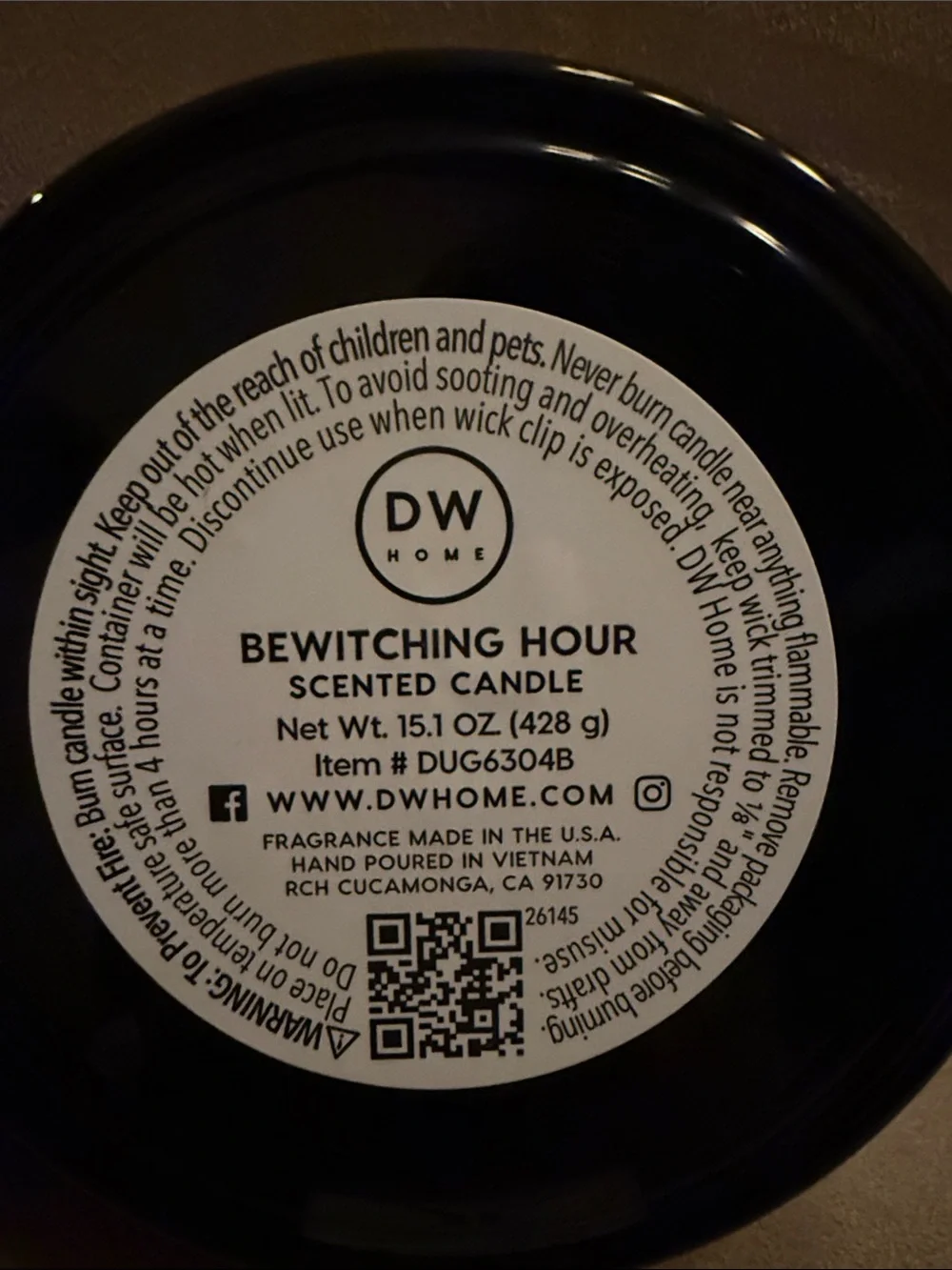 DW Home Bewitching Hour Black and Gold Bath Soak Tin